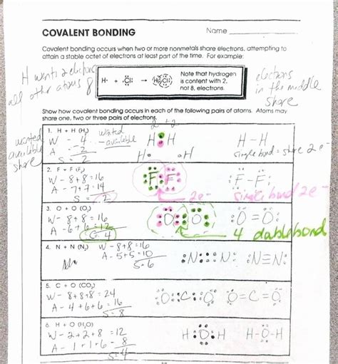 Chemical Bonding Worksheet Pdf