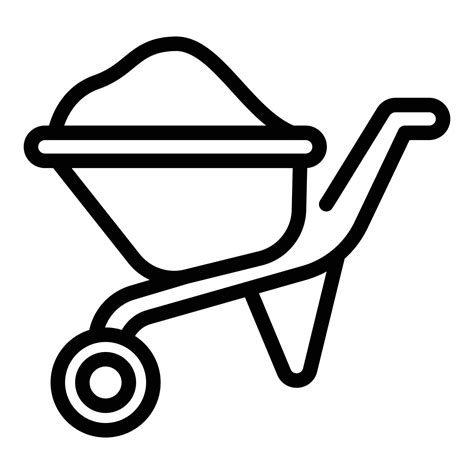 Wheelbarrow Icon Outline Style Vector Art At Vecteezy