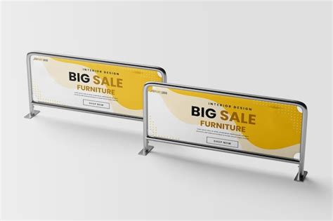 Premium Psd Barrier Banner Mockup