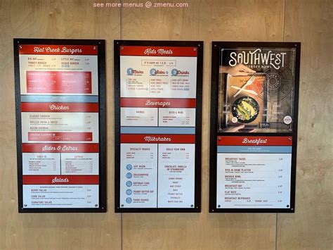Menu At Hat Creek Burger Company Fast Food Mansfield
