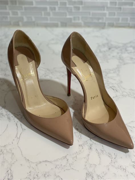 Christian Louboutin Iriza Patent Pump Nude Size 35 5 Gem