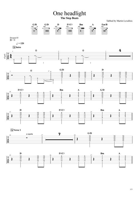 One Headlight Drum Tab & Chords - The Step Beats | PaidTabs