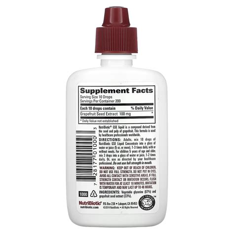 NutriBiotic, Vegan GSE Grapefruit Seed Extract, Liquid Concentrate, 2 ...