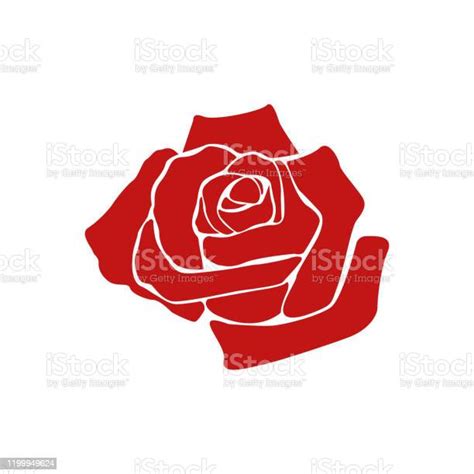 Rose Flower Icon Simple Flat Style Vector Illustration Stock