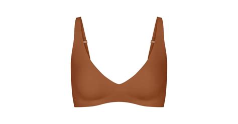 Track Naked Plunge Bralette Bronze L At Skims