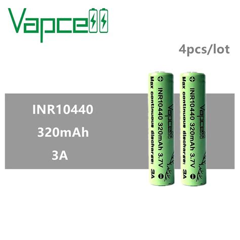 4 piezas Original vapcell 10440 batería 320 mah 3A 3 7 V batería