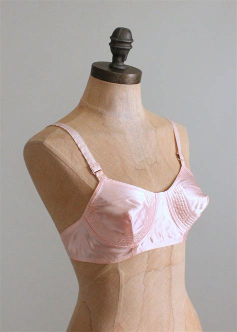 Vintage Late 1940s Pink Rayon Bullet Bra Raleigh Vintage