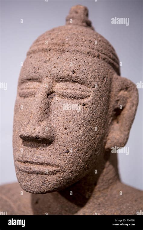 Detail of the head of a Mayan sculpture found in Costa Rica. Ancient ...