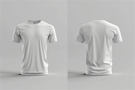 White Men S Classic T Shirt Front And Back View On White Background For