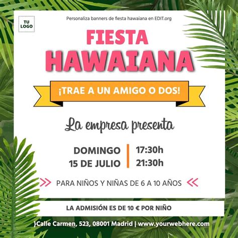 Plantillas De Invitaciones Fiesta Hawaiana Editables Canva Fast Hot