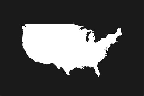 Silhouette Map Of United States Of America On Black Background 5090993