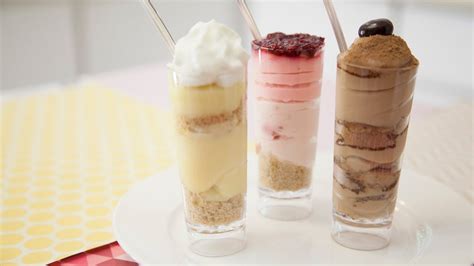 3 Mini Dessert Shooters Raspberry Cheesecake Tiramisu And Banana Cream