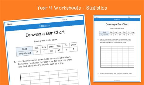 Year 4 Drawing A Bar Chart Worksheets Ks2 Statistics And Data