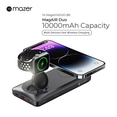 Mazer Powerbank Magair Duo Mah W Wireless Fast Charging Power