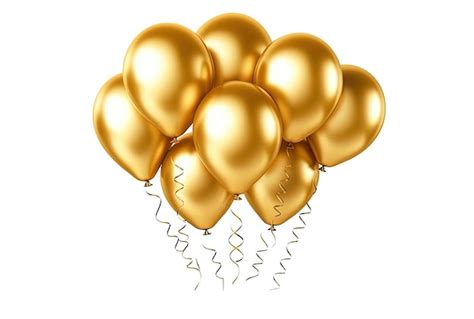 Premium Photo Golden Balloons Isolated On White Background