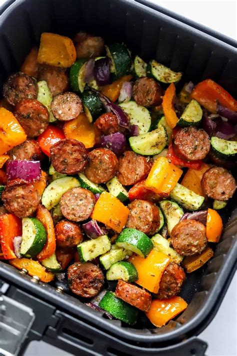 This Quick And Easy Air Fryer Chicken Sausage And Veggies Recipe Is The Perfect Lazy Day Meal