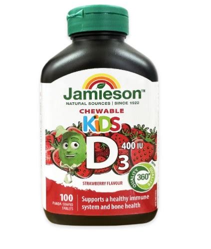 Jamieson Vitamin D3 400 za djecu tablete za žvakanje 100 komada