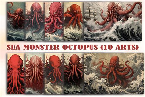 Sea Monster Octopus Arts Bundle Graphic by Lazy Sun · Creative Fabrica