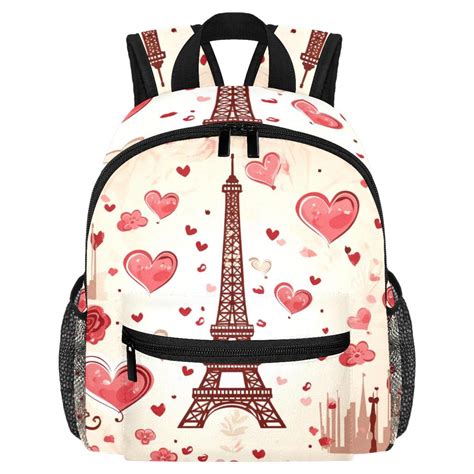 Eiffel Tower Valentine S Day Cute Backpack With Adjustable Shoulder