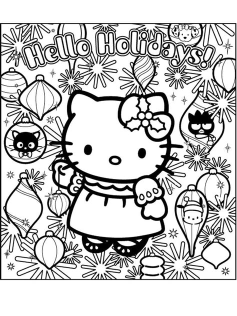 Hello Kitty Christmas Coloring Page Coloring Home