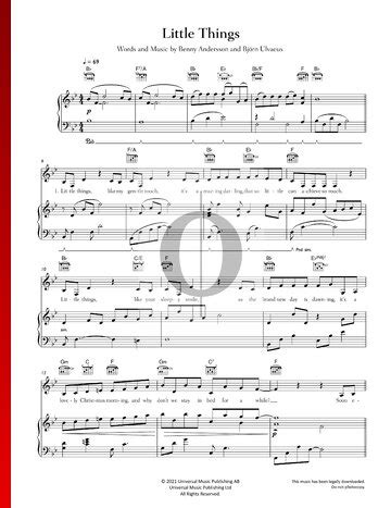 Little Things (ABBA) Piano Sheet Music - OKTAV