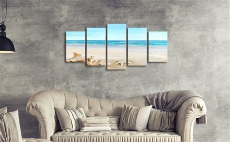 Pyradecor Seashell 5 Panels Seascape Giclee Canvas Prints Landscape