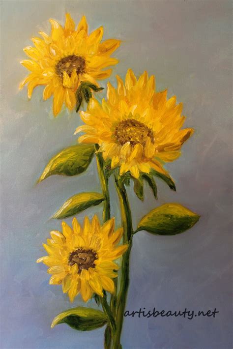 ART IS BEAUTY: Updated and changed SUNFLOWER PAINTING