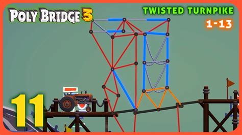 Poly Bridge Gameplay Part Twisted Turnpike Youtube