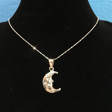 Sterling Silver Crescent Moon Pendant