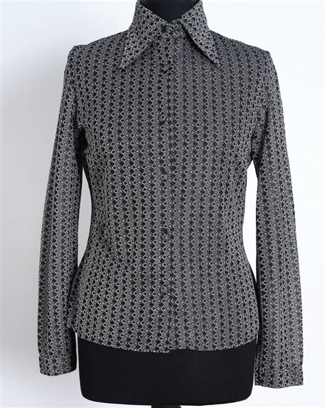 S Disco Naked Silver Shirt Made By J Oscar Sharp London Vinatge Swinging Sixties Wmns Silver