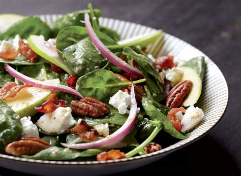 Spinach Salad Recipe With Apples And Bacon Dressing — Eat This Not That