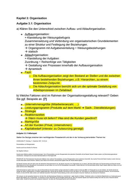 BWL II Fragenkatalog Kap 3 Afg 3 1 3 Kapitel 3 Organisation