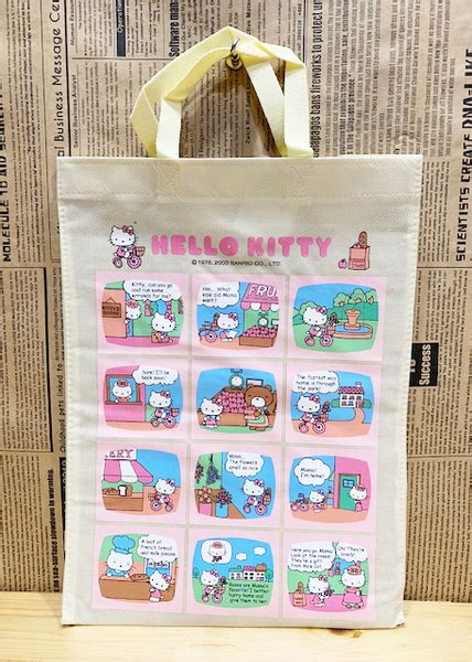 【震撼精品百貨】凱蒂貓hello Kitty~日本sanrio三麗鷗kitty布面購物提袋 購物16727 包包配件 Yahoo奇