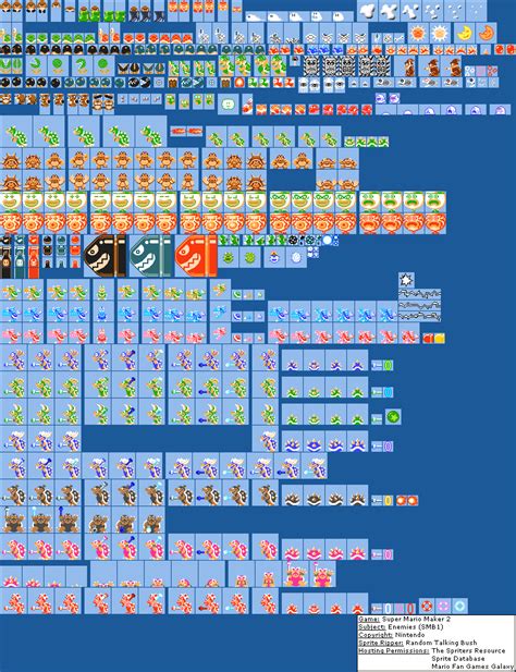 The Spriters Resource Full Sheet View Super Mario Maker 2 Enemies