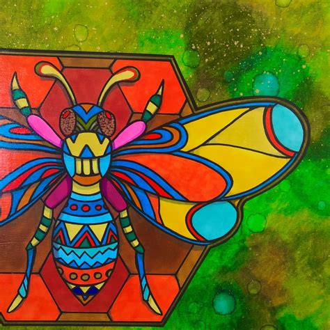 Bee Decor Honey Bee Original Art on Canvas Wall Decor - Etsy