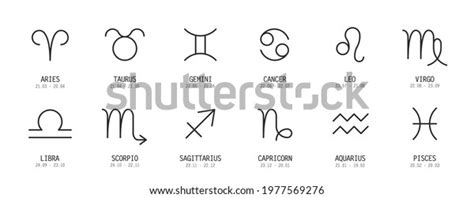 Set Astrological Zodiac Symbols Horoscope Zodiac Stock Vector Royalty