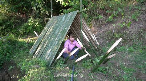 Living Off Grid Solo Bushcraft And Camping Relax Make Shelter Alone Life With Survival Wild