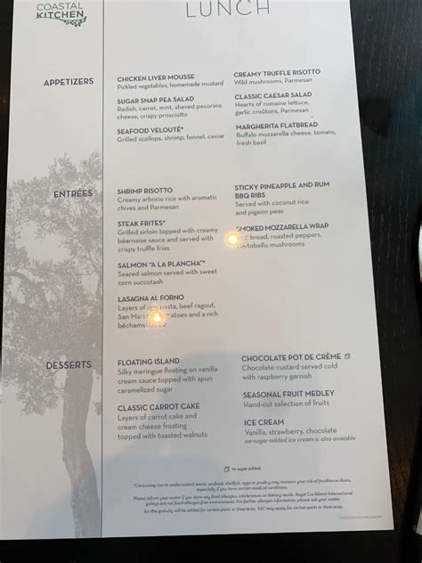 Coastal Kitchen Breakfastlunch Menus Royal Caribbean International Cruise Critic Community