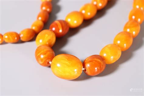 Bidlive Butterscotch Amber Bead Necklace Grams