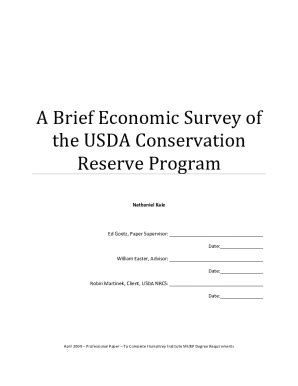 Fillable Online Conservancy Umn A Brief Economic Survey Of The Usda