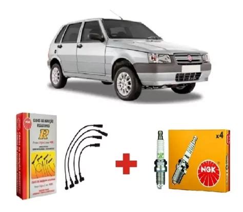 Kit Jogo Cabo E Velas Fiat Uno 1 0 8v Fire Flex 2008 Ngk