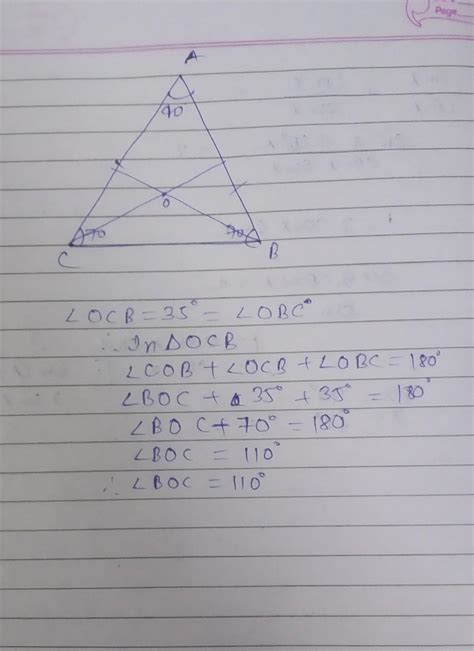 In An Isosceles Triangal Abc With Ab Ac And Angle B 70 If