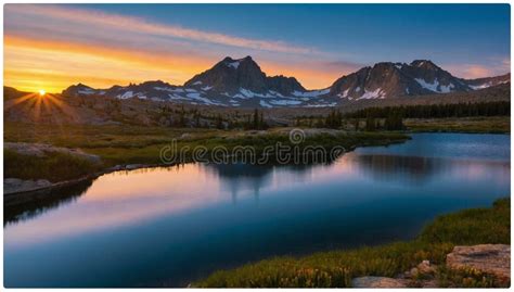 Sunrise Over Island Lake And Fremont Peak The Wind River Range