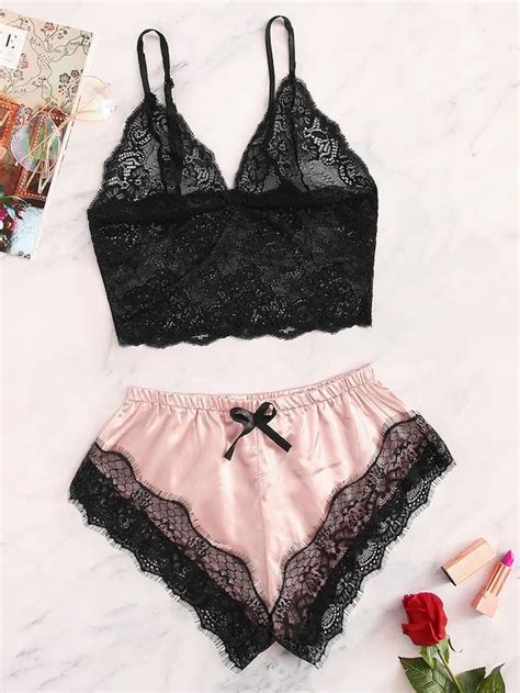 Plus Floral Lace Lingerie Set Shein Usa