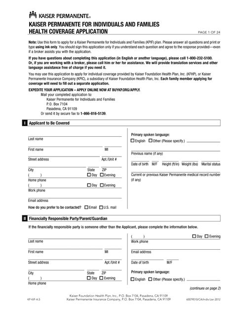 Fillable Online Docshare02 Docshare Individual Application Kaiser