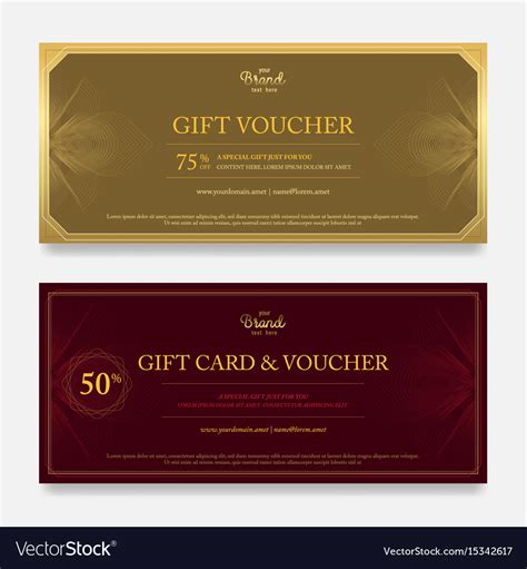 Elegant Gift Voucher Or Gift Card On Abstract Vector Image