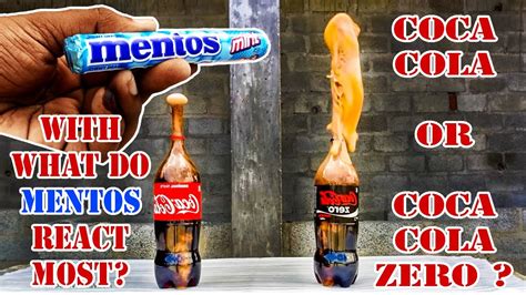 Coca Cola Vs Coca Cola Zero With Mentos Experiment Youtube