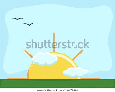 Sunrise Cartoon Background Vector Stock Vector Royalty Free 154922426