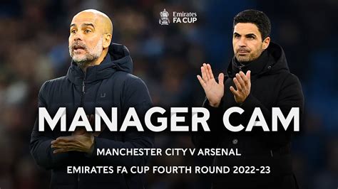 Pep Guardiola V Mikel Arteta Manager Cam Manchester City V Arsenal