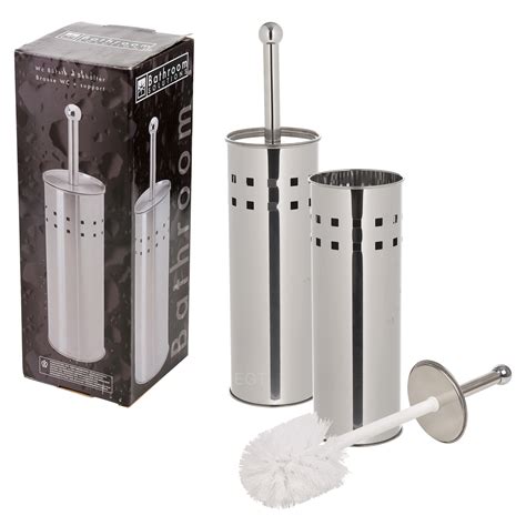 Stainless Steel Bathroom Toilet Brush And Holder Cleaning Set Free